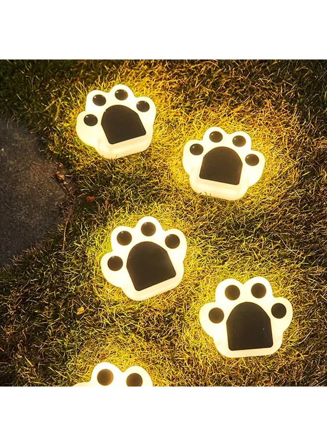 4 Pack Solar Bear Paw Pathway Lights Warm White LED Outdoor Garden Decoration - Image 1